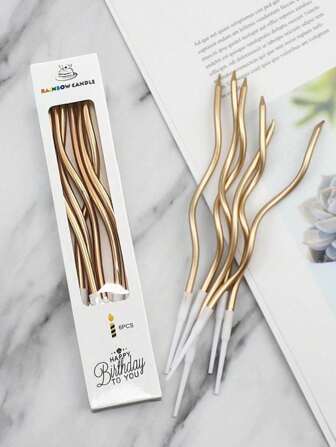 6/12pcs/Box Curved Candles, Birthday Cake Decorations, Party Supplies For Birthday, Halloween, Christmas