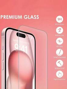 Juego de 4 en 1 - 2 protectores de pantalla de vidrio templado 9H + 2 protectores de lente de cámara, anti-arañazos, alta definición, cobertura completa, compatible con iPhone 16 Pro Max/16/16 Pro/16 Plus/15 Pro Max/15 Pro/15 Plus/15/14 Pro Max/14 Pro/14 Plus/14/13/12/11 Pro Max, protección diaria esencial, accesorio de oficina y hogar, a prueba de agua, a prueba de golpes, anti-caída, anti-huellas - transparente - Ver 3