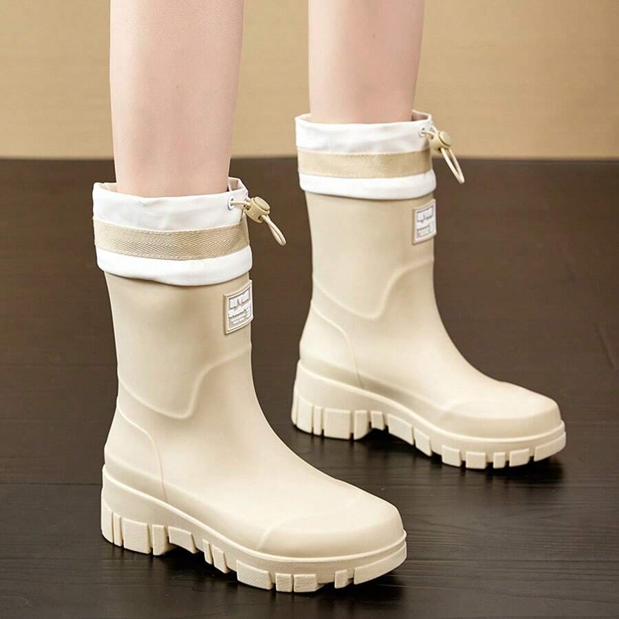 Women's Rain Boots, Non-Slip Rubber Boots, Outdoor Camping Water Boots, Basic Fashion Style