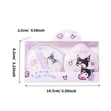 Miniso Bộ 2 bông mút trang điểm cỡ lớn Sanrio Kuromi mềm mại kèm hộp đựng, giúp trang điểm nhanh hơn và đều hơn, hộp đựng di động giữ cho bông mút luôn sạch sẽ, vật dụng cần thiết cho túi trang điểm (1 bộ) - Màu tím - Xem 8