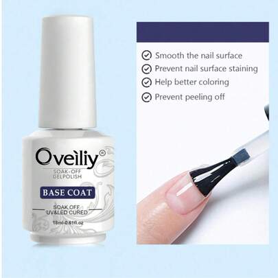 Bộ 2 lọ sơn gel phủ và sơn lót 18ml, bộ dụng cụ làm móng nghệ thuật gel LED có thể tháo rời, dùng được quanh năm, tự làm móng tại nhà, quà tặng cho phụ nữ và bé gái.