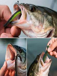 TACKLEPIONEER (10pcs/Pack) Lure | Noodle Worm | Earthworm Bait | The Black Pit Slowly Descends And Slowly Settles Into The Lead Lead-Free | Bass - Blackfish - Inverted Lure Bait - Multicolor - View 13