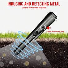 360° Metal Detector, Lightweight One-Button Operation Metal Detector Wand With LED And Vibration Alarm, Detects Coins, Jewelry And Gold. 9V Battery (Battery Not Included), Best Gift For Christmas And Father's Day - Multicolor - View 3