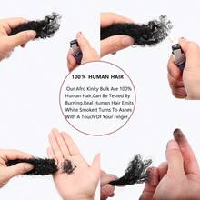 D16 Inch 1Pack 30Gram Blonde Afro Kinkys Bulk Human Hair For Dreadlocks Loc Repair Dreadlocks Extensions Mini Braiding Twists Afro Kinky Human Hair For Micro Spring Twist Braiding Kinky Hair5001 - 蒲隆 - 查看 4