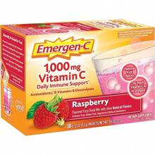 Emergen-C 1000mg Vitamina C en polvo para apoyo inmunológico diario, sin cafeína, suplementos de vitamina C con zinc y manganeso, vitaminas B y electrolitos, sabor naranja intenso - 2 unidades