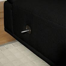 102" L-Shaped Modular Sofa With 1 Footrest, 4-Piece Free-Standing Sectional Couch With 3 Pillows, 4-Seater Plush Sectional Sofa For Living Room, Ships In 4 Packages, Living Room Furniture - 黑色 - 查看 6