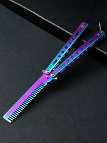 1 Pente Borboleta Dobrável em Aço Inoxidável para Treinamento, Ferramenta de Treinamento Não Afiada, Adequado para Iniciantes e Uso Externo, Escova de Cabelo, Pente, Ferramentas para Cabelo, Produtos e Acessórios para Cabelo para Salão de Beleza, Volta às Aulas, Itens Essenciais para Viagens e Férias, Acessórios de Cabelo Femininos, Escovas, Escova de Cabelo, Escova para Cachos, Conjunto de Escovas de Cabelo, Escova, Barbearia, Equipamentos de Cabeleireiro, Penteado, Cabeleireiro, Escova de Cabelo, Conjunto de Escovas de Cabelo, Pente para Cabelo, Pente para Cachos, Escova Desembaraçadora, Escova de Cabelo Feminina, Acessórios de Barbearia, Salão de Beleza, Equipamentos de Cabeleireiro