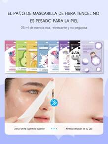 Kit 10 mascarillas faciales hidratantes con rodillo de jade variedad para cuidado de piel aporta hidratación limpieza profunda tratamiento rejuvenecedor ilumina y suaviza rostro - Multicolor - Ver 4