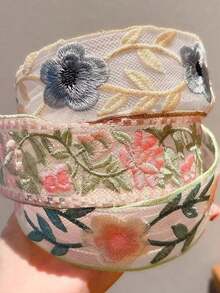 3 件套蕾丝边女士头带，简约百搭，设计优雅，防滑，发带，发箍，发饰 - 彩色 - 查看 10