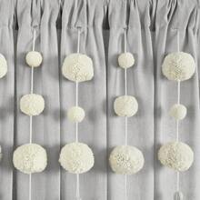 LUSH DECOR Boho Pom Pom Tassel Linen Window Curtain Panel Navy Single 52X84 Halloween-Fall Decor-Room Decor - Light Gray - 查看 4