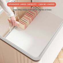 4-Tier Stackable Collapsible Storage Bins With Wheels - Easy Mobility Plastic Organizers - White - View 4