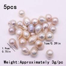 5pcs/Pack Natural Freshwater Baroque Square, Round, Asymmetrical Shape Loose Beads, Suitable For Clothing Or Home Decor DIY Bracelets, Necklaces, Earrings, Handmade Crafts, Gifts For Girlfriend, Mother