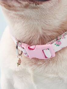 PETSIN 1 chiếc Vòng cổ cho chó dễ thương có mặt dây chuyền hình hoa, Vòng cổ in hoa mềm mại thoải mái có thể điều chỉnh phù hợp với chó nhỏ, vừa, lớn, màu hồng - Hồng - Xem 9