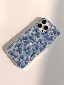 1 buah Casing Ponsel Minimalis Motif Bunga Biru Berkilau Tahan Air Tahan Guncangan Anti Selip Lembut Kompatibel dengan Ponsel Apple - MultiWarna - View 5