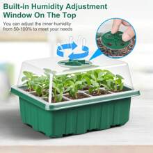 10 套透明育苗盆，带湿度罩，育苗盆，育苗起始盆，带排水孔的花盆，用于花卉植物，园艺用品，园艺，花园，植物花盆，房间装饰，家居装饰，DIY 园艺标志，透明塑料园艺花盆种植容器杯种植器小型启动种子起始托盘，适用于温室和花园 - 彩色 - 查看 3