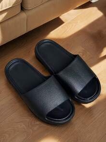 Four Seasons New Hot Men's Slippers EVA Material Soft Sole Non-Slip And Anti-Drop, Common Indoors And Outdoors, Suitable For Seaside Beach Vacation, Soft And Comfortable Soles Are Not Tired To Wear For A Long Time, Daily Casual Versatile Men's And Women's Slippers - Black - View 6