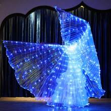LED Light-Up Multicolor Wings And Cape (1 Piece) - Stage & Party Accessories With Colorful Glow - Multiple Colors Available - Battery-Powered - Ideal For Festivals, Weddings & Celebrations