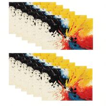 1/4/6/8/12 件亚麻餐桌垫，可水洗印花餐垫，表面保护垫，室内外餐桌垫，适用于节日派对、厨房餐桌装饰 - 彩色 - 查看 27