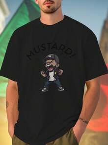 Maglietta Uomo Angry Cartoon Man Shouting With Cap and Beard T Shirt Divertente Regalo Moda Casual Qualità Unica Offerta Speciale Stile Esclusivo Idea Regalo Uomo Top