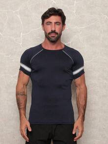 White Faixs Men's Thermal Top UV 50 Protection Compression Rashguard - Navy Blue - View 2