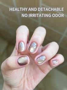 annies 10ml/1件 爆闪冰玻璃珠猫眼指甲油凝胶可卸UV LED肉桂色水晶猫眼美甲DIY