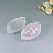 1 chiếc bát lăng trụ selenite trong mờ tự nhiên của Ma-rốc, bát selenite nhiều mặt lăng trụ, đồ trang trí đựng bát đựng vòng tay bằng đá thô, đồ trang trí nhà cửa, quà tặng ngày lễ - Selenit - Xem 3