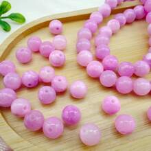 8mm Pink Green Jade Beads, Gemstone Round Loose Beads, Natural Jade Beads, For Making Necklace Earring, DIY Jewelry Accessories