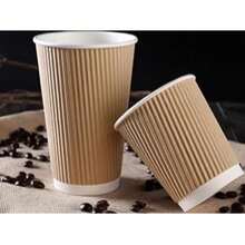 HOT BARGAINS, 100 X 12oz Disposable Kraft Paper Cups For Hot And Cold Drinks, Triple Walled Ripple Cups For Coffee, Tea & Other Hot And Cold Drinks - Coffee Brown - View 6