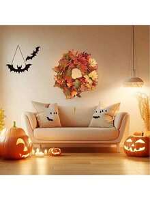 1 件/2 件枫叶花环 秋季花环 枫叶 78.74 英尺人造秋叶花环 人造秋叶悬挂藤蔓 适合室内室外家庭婚礼万圣节感恩节墙壁装饰