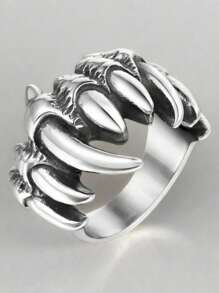 1 件复古时尚不褪色牙齿，复活节骷髅牙齿独特戒指，吸血鬼骷髅手朋克戒指，万圣节男士礼物 - SA420 - 查看 3