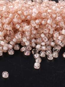 GO2CJBEADS 10 جرام متعدد الألوان حبيبات زجاجية دائرية بقطر 2 مم بخط فضي للاستخدام في صناعة الأساور DIY