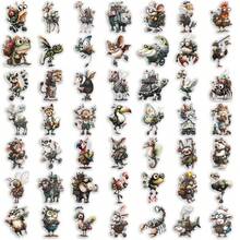 SCXXBSW 50pcs Punk Style Mechanical Animal Stickers DIY Decorative Luggage Guitar Notebook Creative Fun Cartoon Waterproof Stickers - Multicolor - View 6