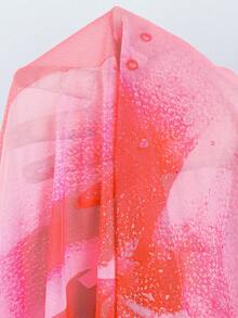 Bộ 3 món đồ bơi hoa dâm bụt màu vàng cho nữ trong những ngày hè từ hồ bơi đến bãi biển, bikini cơ bản thanh lịch trang trí hoa, khăn choàng Sarong đi biển - Hồng đậm - Xem 8