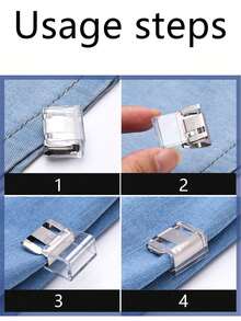 2/4pcs Denim Hem Clips, Chest Protector Tool, Buttonless Adjustable Pants Clips, Pants Length Adjuster - Multicolor - View 3