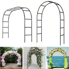 [Metal Garden Arch, Climbing Plants] 2 Sizes Metal Garden Arch - Wedding & Event Decoration, Garden Trellis For Climbing Plants, Assemble Freely - 1 Pack - 黑色 - 查看 11