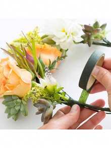 不粘性专业花艺胶带卷 - 深绿色，0.5英寸宽，适用于花茎包裹和插花，弹性强，粘性好，适用于专业和DIY花艺项目，包含婚礼和DIY手工制作视频教程 - 深綠膠帶 - 查看 9