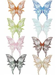 1 件/4 件大号金属蝴蝶翅膀，万圣节仙女翅膀派对服装道具，各种节日的理想选择