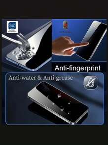4 PIEZAS Vidrio templado con privacidad para iPhone 16 Pro Max/16 Plus/15 Pro Max/13 Pro Max/14/13/12/11/8/7/6 - Antiespia, dureza 9H, sin burbujas