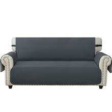 YSTYLE 1/2/3/4 Seater Sofa Cover With Armrests, Universal Armchair Cover, Non-Slip Sofa Cover, Scratch-Resistant Sofa Cover, Stain-Resistant Sofa Cover, Sofa Protector For Cats And Dogs - Dark Grey - View 9