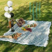 1 szt. Koc piknikowy w kolorze kawy, obrus kempingowy, mata piknikowa na trawnik, wodoodporna mata gruntowa, koc do namiotu, szal, obrus, mata plażowa, wielofunkcyjny