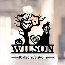 1 Đồ trang trí bánh cưới Halloween tùy chỉnh, Đồ trang trí bánh Gothic, Trang trí bánh Halloween cá nhân hóa, Đồ trang trí cho đám cưới Halloween, Đồ trang trí bánh Halloween - Nhiều màu - Xem 6