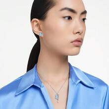 Swarovski SWAN Blue Swan Necklace Earrings Set Send Girlfriend Birthday Gift Female 5660597 - Blue - View 2