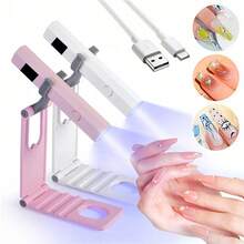 1pc Handheld LED Display Nail Lamp, USB Rechargeable Portable Curing Light For Gel Nail Polish, Suitable For Home DIY - Multicolor - View 2