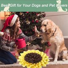 1pc Pet Sunflower Snuffle Mat, Dog Training Toy For Scent Work, Food Puzzle, Stress Relief And Interactive Play, Suitable For Pets, Cats, Dogs
