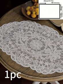 1/4/6 pièces Napperons en dentelle brodée française, style minimaliste vintage pour la cuisine, la table à manger, les tasses, les bols, les assiettes. Convient pour les mariages, les hôtels, les fêtes et les dîners à la maison - Multicolore - Voir 14
