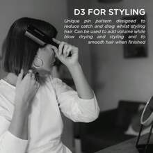 Denman Curly Hair Brush D3 7 Row Styling Brush For Tangling Separating Shaping And Defining Curls For Women And Men - 黑色 - 查看 4