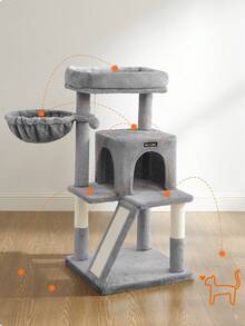 Cat Tree, Cat Tower, Widened Perch For Large Cats, Light Grey - Light Grey - View 3
