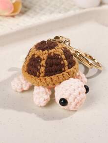 1pc Cute Handmade Crochet Turtle Keychain, Mini Plush Turtle Pendant Ornament, Knitted Keyring Charm For Women, Bags, Cars - Multicolor - View 7