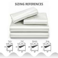 Lux Decor 4-Piece Satin Sheet Set, Silky Soft Polyester Bed Sheets With Deep Pocket Fitted Sheet, Breathable Cooling And Refreshing Bedding, Soft Touch, Washable Bed Linen For Home, Bedroom And Guest Room - 白色 - 查看 3
