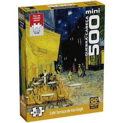 Loja Grow Mini Quebra-cabeça 500 peças Café Terraço de Van Gogh